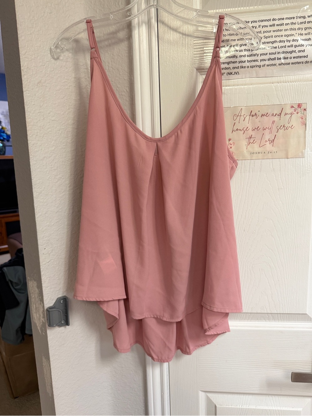 SHEIN Curve Dusty Rose Pleated V-Neck Cami